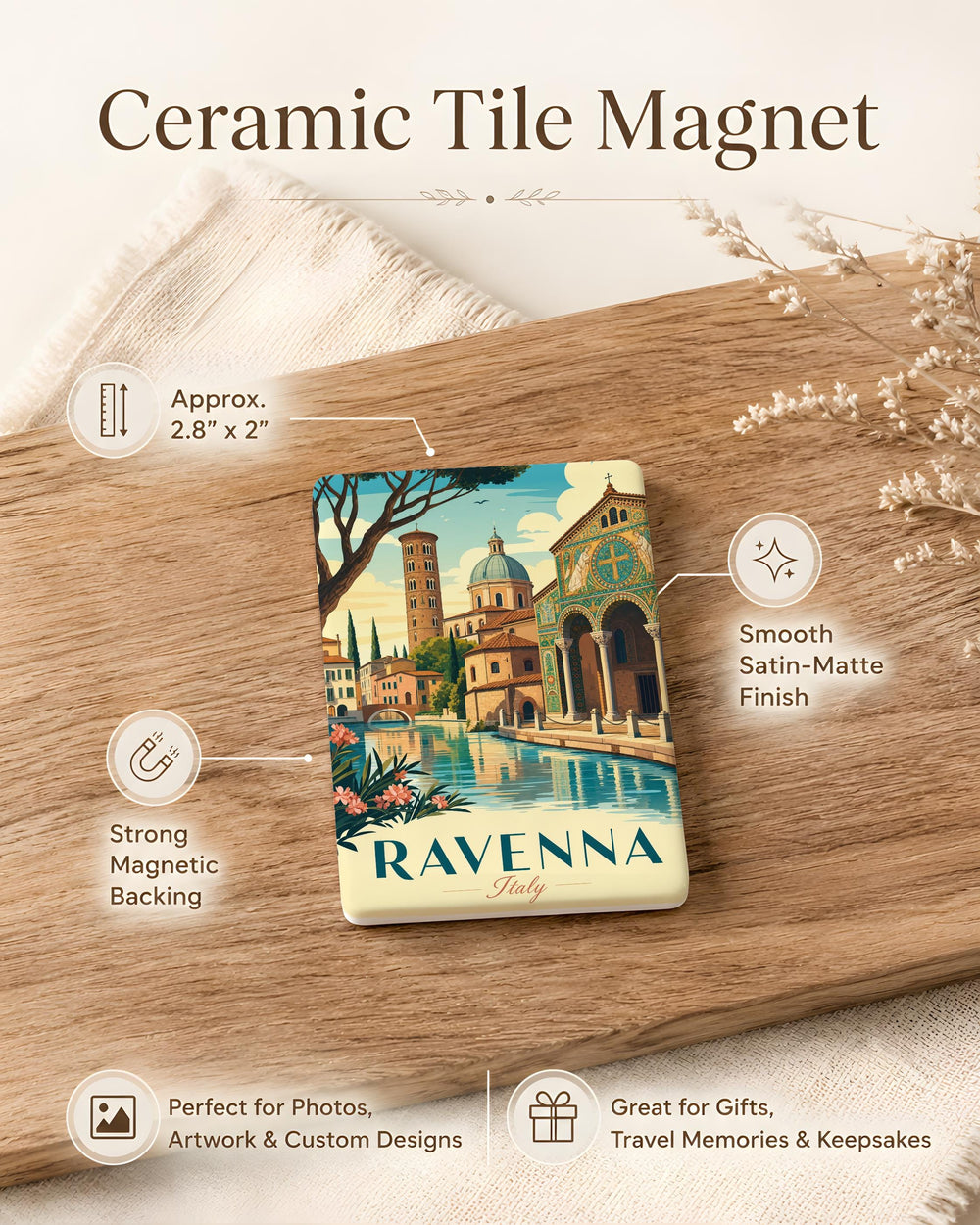 Ravenna Italy Fridge Magnet, Ravenna Souvenir Magnet, Ravenna Travel Gift, Italy Vacation Keepsake, Ravenna Landmark Magnet