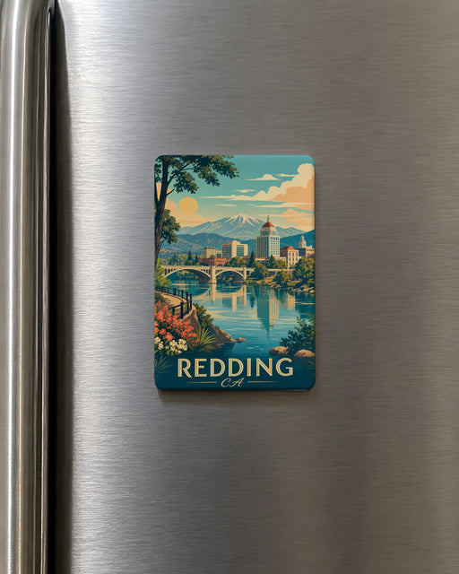 Redding CA Fridge Magnet, Redding California Souvenir Magnet, Shasta County Travel Keepsake, Northern California Gift