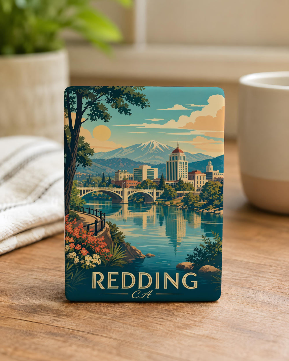 Redding CA Fridge Magnet, Redding California Souvenir Magnet, Shasta County Travel Keepsake, Northern California Gift