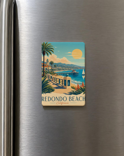 Redondo Beach CA Fridge Magnet, Redondo Beach California Souvenir Magnet, Beach Town Travel Keepsake Magnet