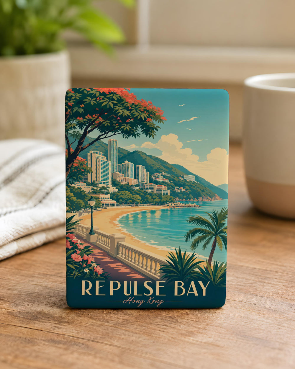 Repulse Bay Fridge Magnet, Hong Kong Beachfront Souvenir, Coastal Seaside Landmark Magnet, Travel Keepsake Gift
