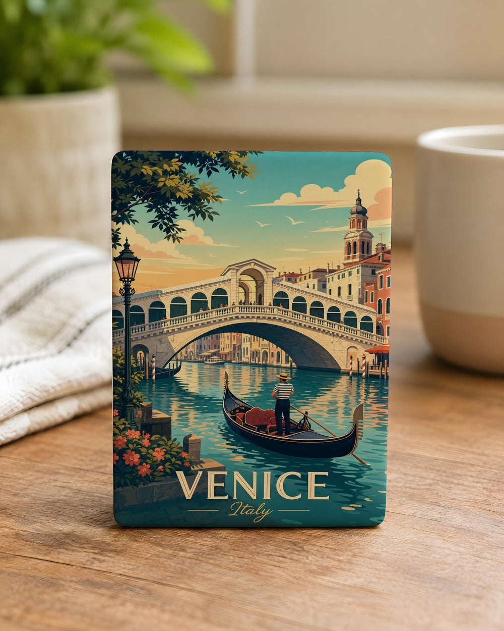 Rialto Bridge Venice Fridge Magnet, Grand Canal Landmark Souvenir Magnet, Italy Travel Keepsake Magnet