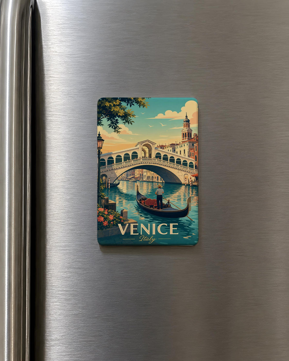 Rialto Bridge Venice Fridge Magnet, Grand Canal Landmark Souvenir Magnet, Italy Travel Keepsake Magnet