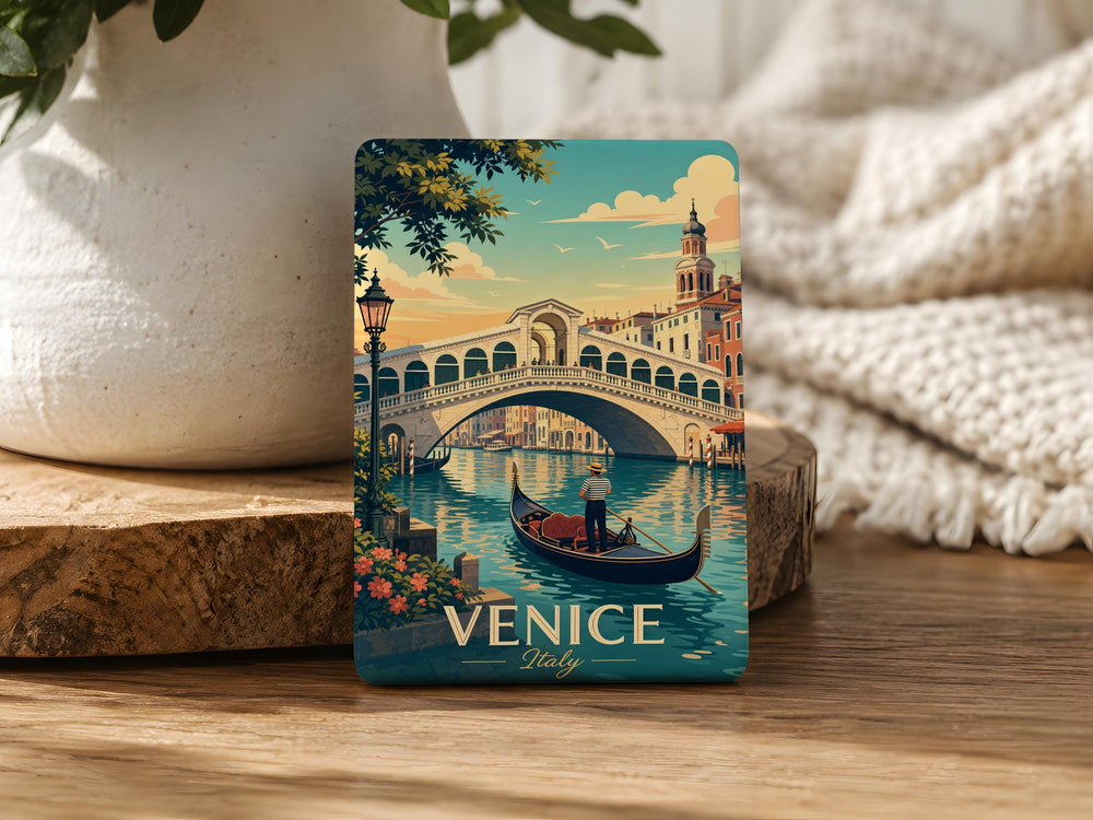 Rialto Bridge Venice Fridge Magnet, Grand Canal Landmark Souvenir Magnet, Italy Travel Keepsake Magnet