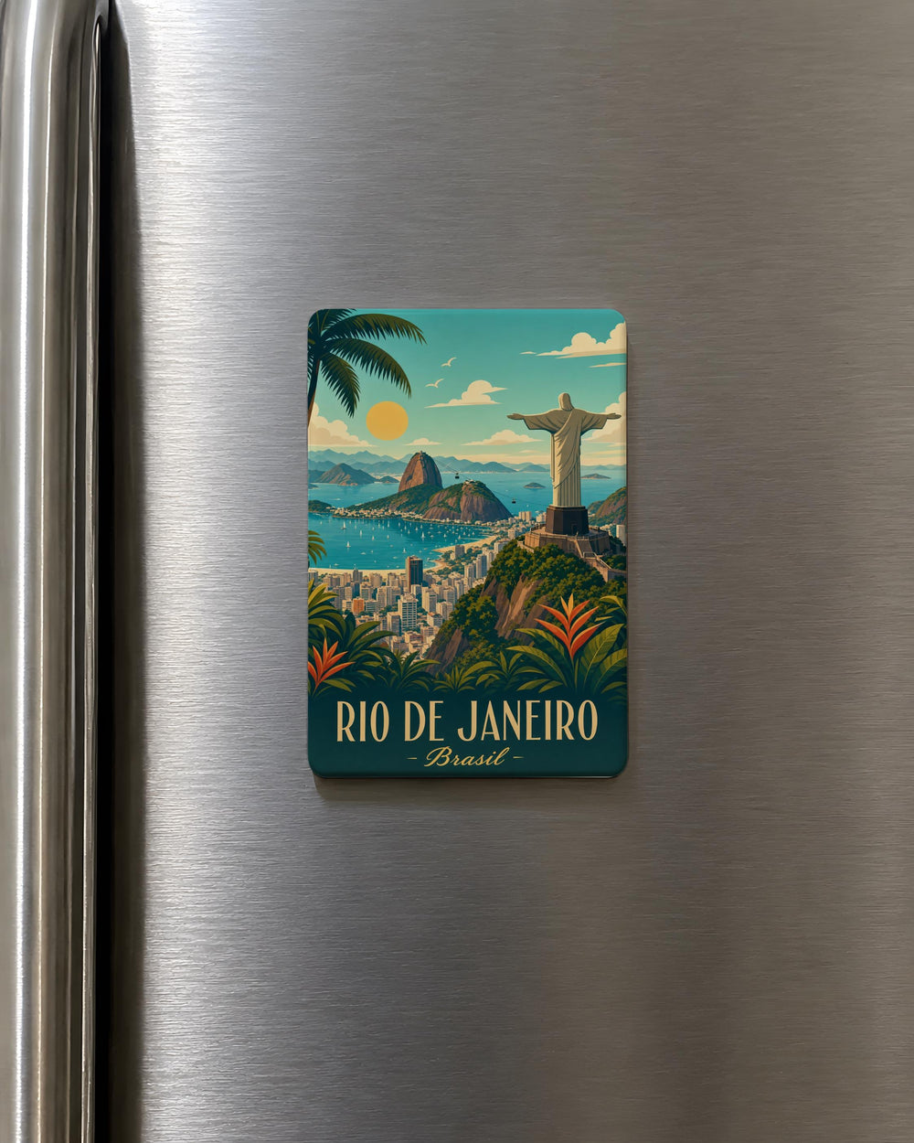 Rio de Janeiro Brazil Fridge Magnet, Rio Souvenir Magnet, Brazil Travel Gift, Rio Landmark Keepsake Magnet