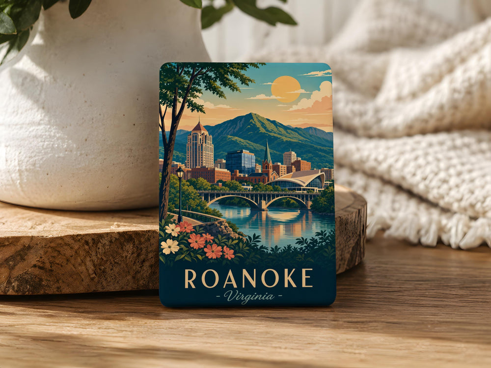 Roanoke Virginia Fridge Magnet, Roanoke VA Souvenir Magnet, Star City of the South Travel Gift, Virginia Keepsake Magnet
