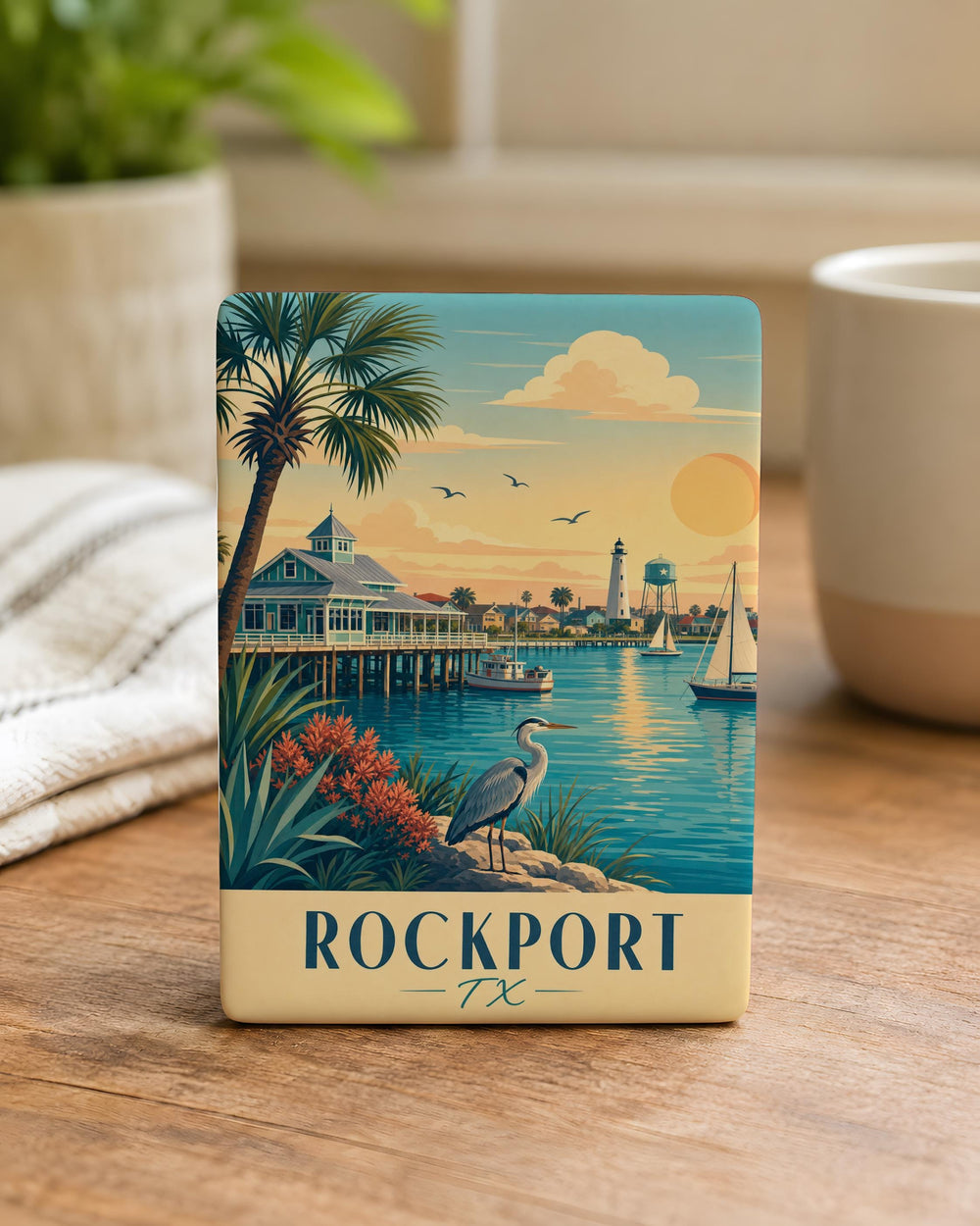 Rockport TX Fridge Magnet, Rockport Texas Souvenir Magnet, Coastal Town Travel Keepsake, Texas Gulf Coast Gift