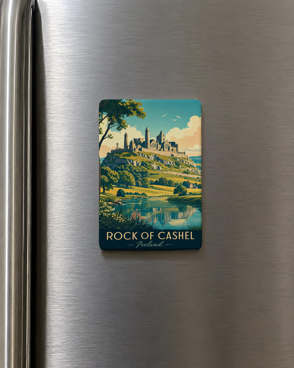 Rock of Cashel Ireland Fridge Magnet, County Tipperary Landmark Souvenir Magnet, Irish Castle & Historic Site Magnet