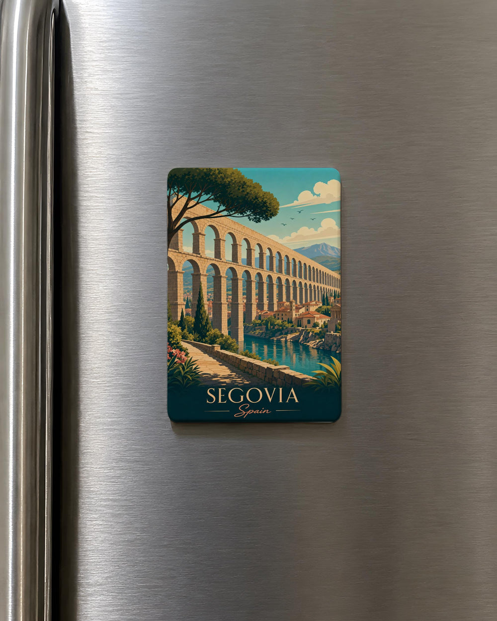 Roman Aqueduct Fridge Magnet, Ancient Stone Arch Bridge Landmark Souvenir, Travel Gift for History Architecture Lovers