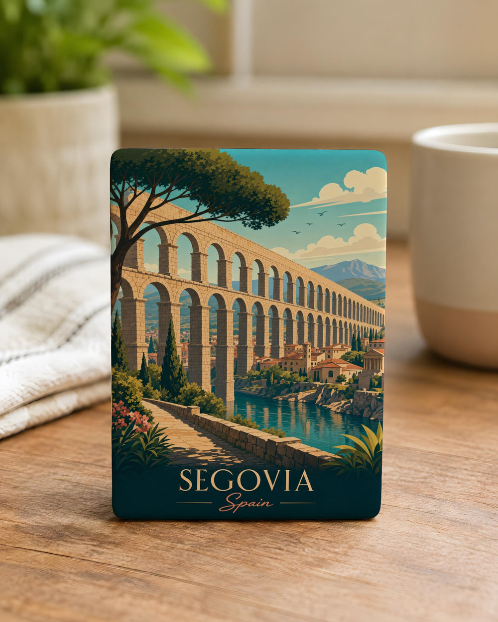 Roman Aqueduct Fridge Magnet, Ancient Stone Arch Bridge Landmark Souvenir, Travel Gift for History Architecture Lovers