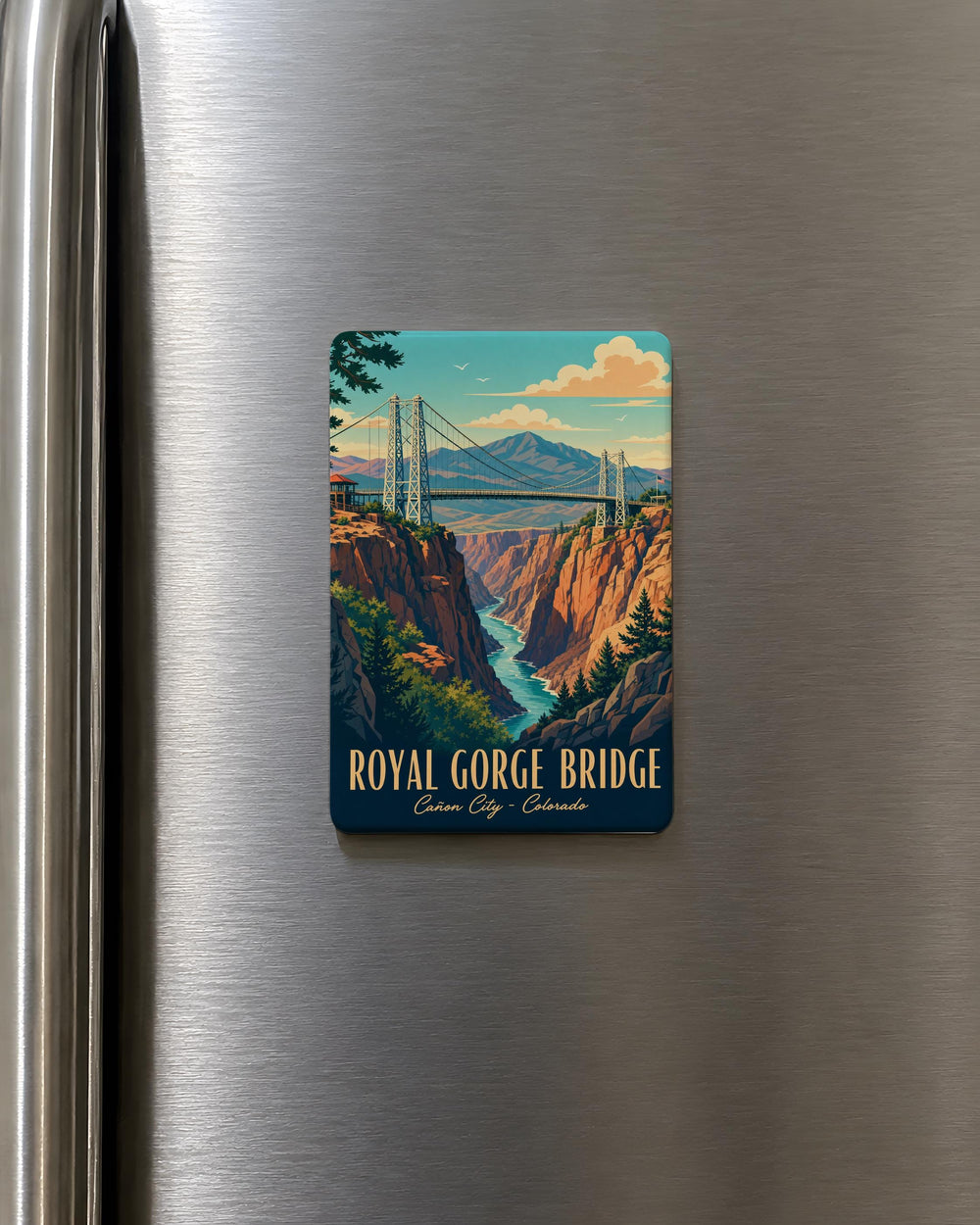 Royal Gorge Bridge Fridge Magnet, Colorado Suspension Bridge Souvenir, Canon City Landmark Travel Keepsake Magnet