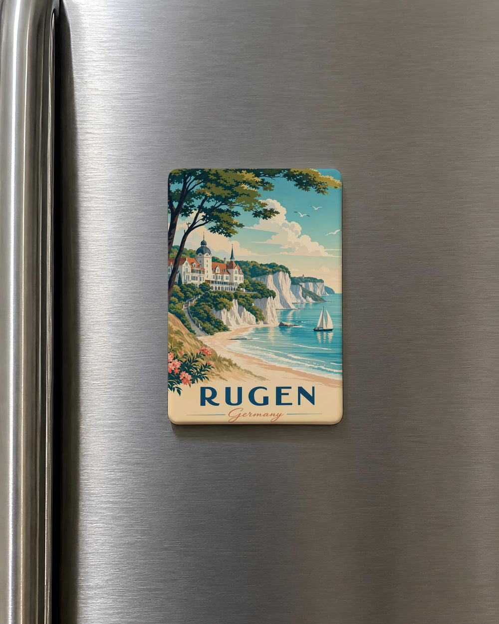 Rügen Germany Fridge Magnet, Rugen Island Souvenir Magnet, Baltic Sea Travel Gift, German Coastal Landmark Keepsake