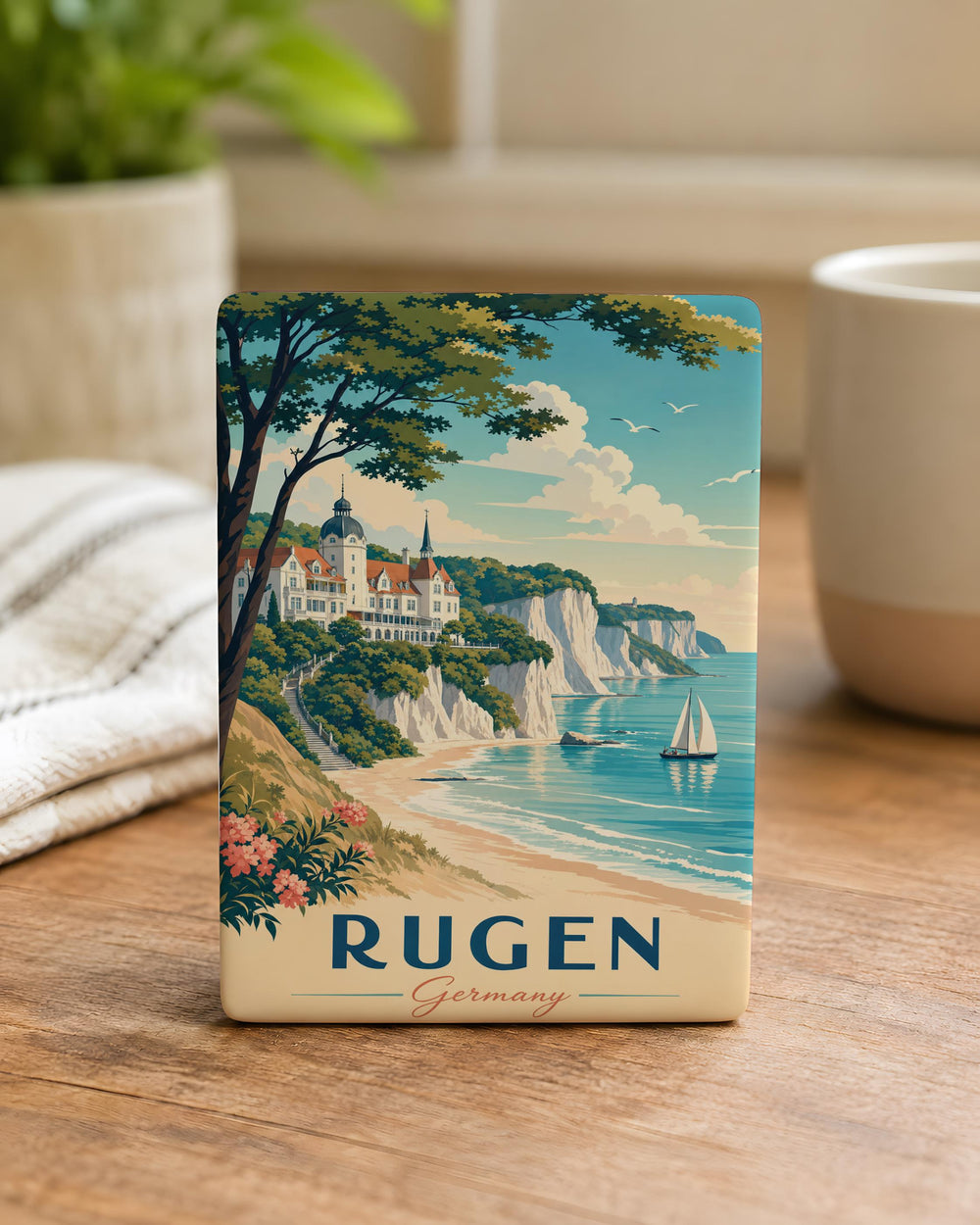 Rügen Germany Fridge Magnet, Rugen Island Souvenir Magnet, Baltic Sea Travel Gift, German Coastal Landmark Keepsake