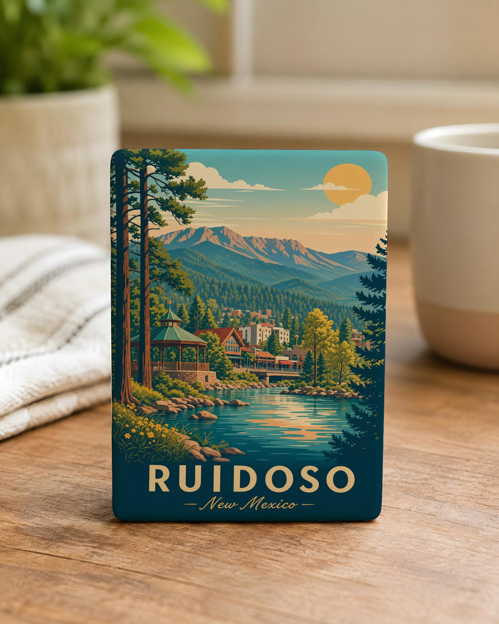 Ruidoso New Mexico Fridge Magnet, Ruidoso NM Souvenir Magnet, Sierra Blanca Mountain Town Travel Keepsake Magnet