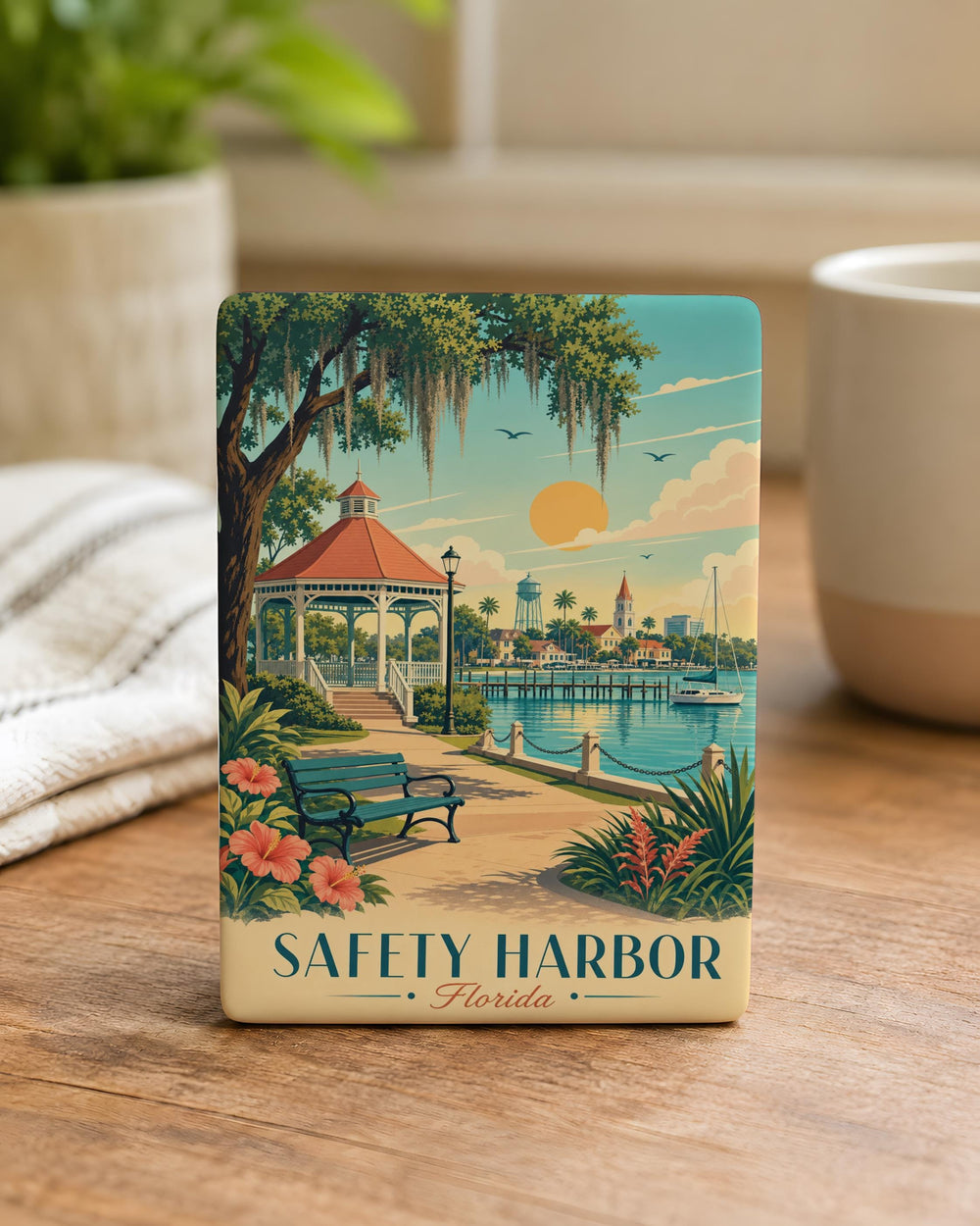 Safety Harbor Florida Fridge Magnet, Safety Harbor FL Souvenir Magnet, Tampa Bay Travel Gift, Florida Vacation Keepsake Magnet