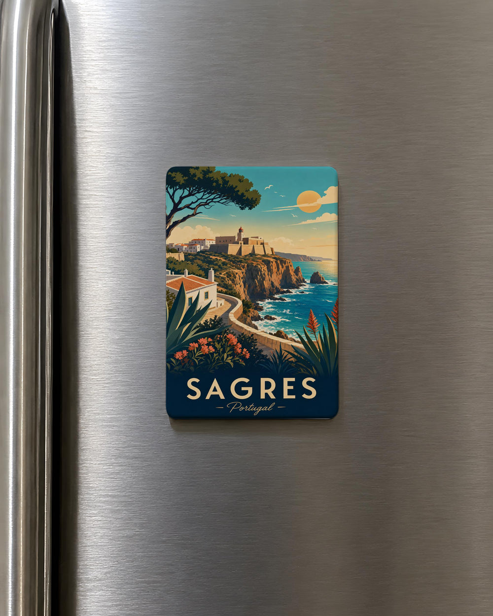 Sagres Portugal Fridge Magnet, Algarve Coastal Town Souvenir, Cape St Vincent Landmark Travel Keepsake Magnet