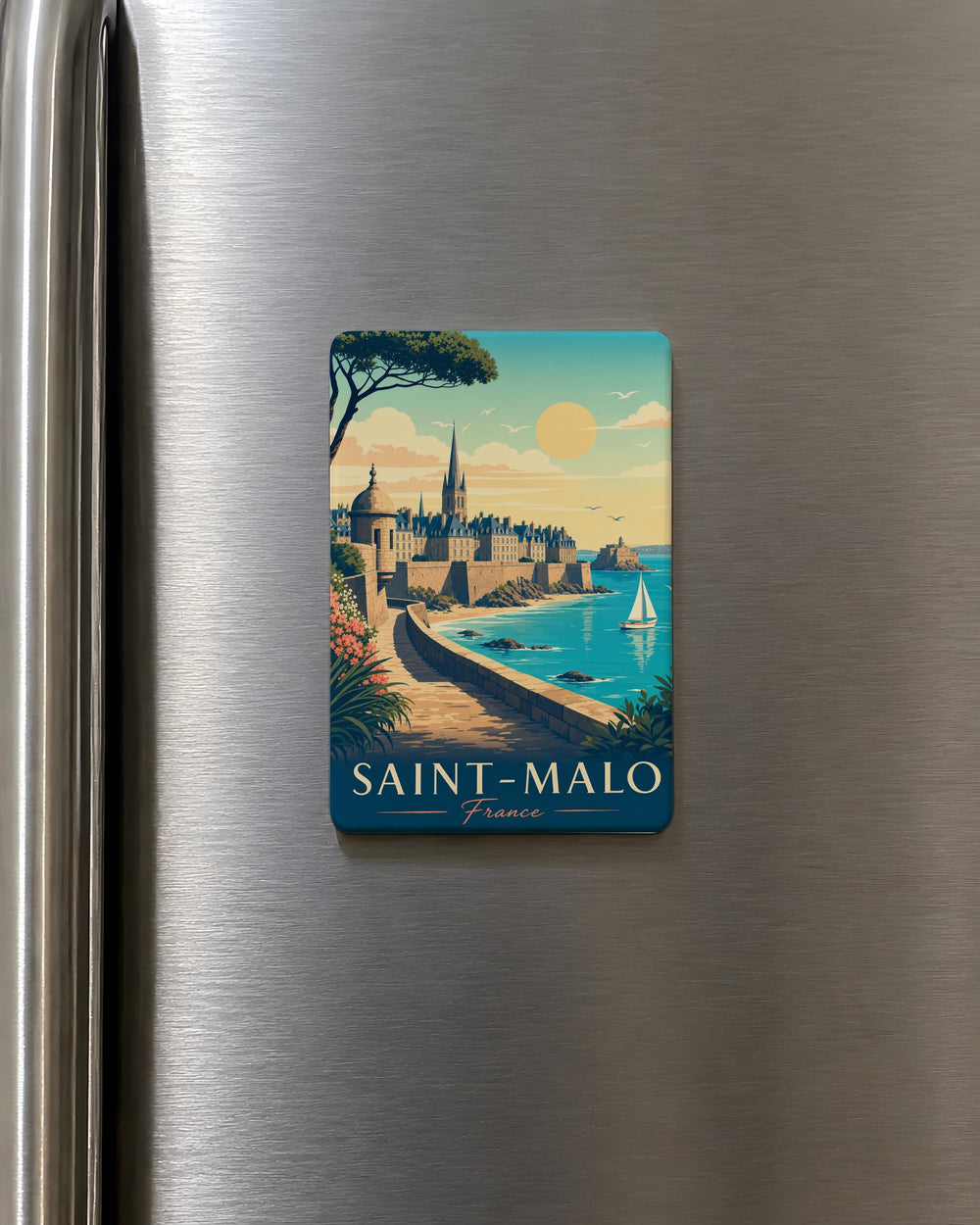 Saint-Malo France Fridge Magnet, Saint-Malo Brittany Souvenir Magnet, French Coastal Town Travel Keepsake Magnet