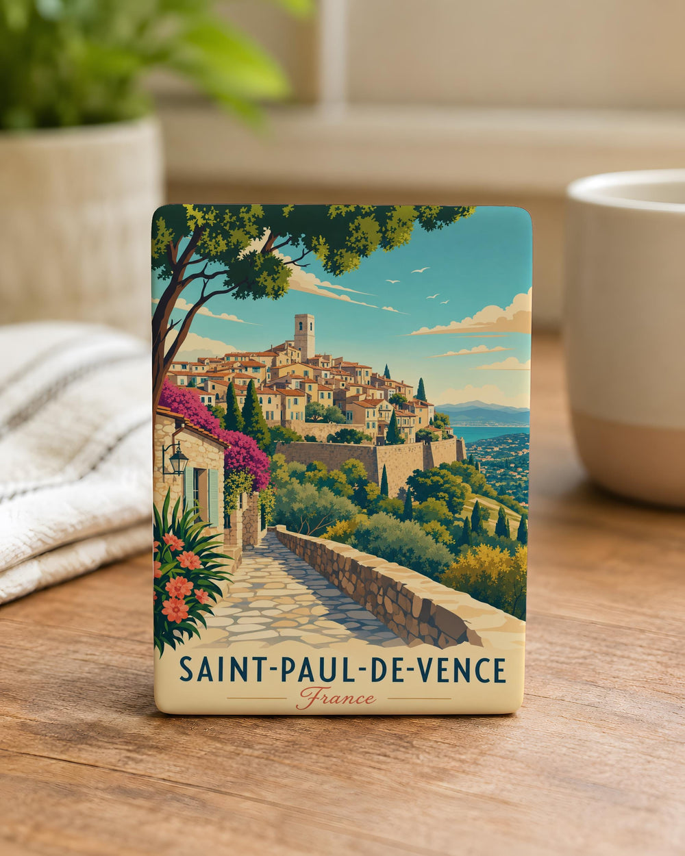 Saint-Paul-de-Vence France Fridge Magnet, French Riviera Village Souvenir Magnet, Provence Travel Keepsake Magnet