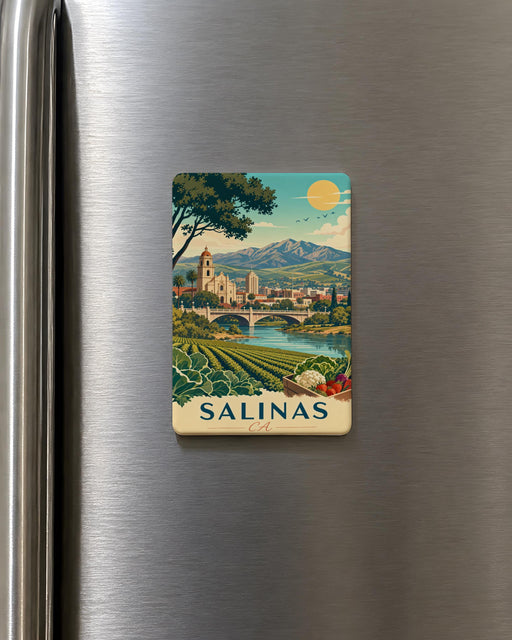 Salinas CA Fridge Magnet, Salinas California Souvenir Magnet, Salinas City Travel Gift, California Central Coast Keepsake Magnet