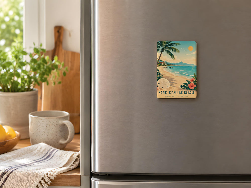 Sand Dollar Beach Fridge Magnet, Coastal Seaside Shell Ocean Shore Gift, Beach House Kitchen Decor