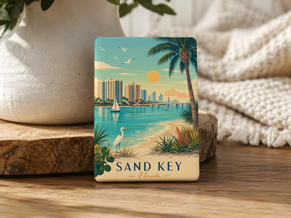 Sand Key Florida Fridge Magnet, Sand Key FL Souvenir Magnet, Florida Beach Vacation Keepsake Magnet, Coastal Travel Gift Magnet