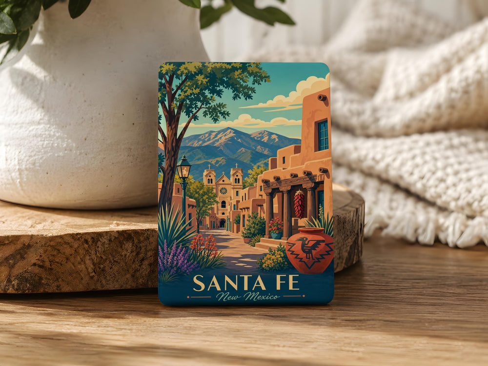Santa Fe New Mexico Fridge Magnet, Santa Fe NM Souvenir Magnet, New Mexico Travel Gift, Santa Fe Landmark Keepsake Magnet