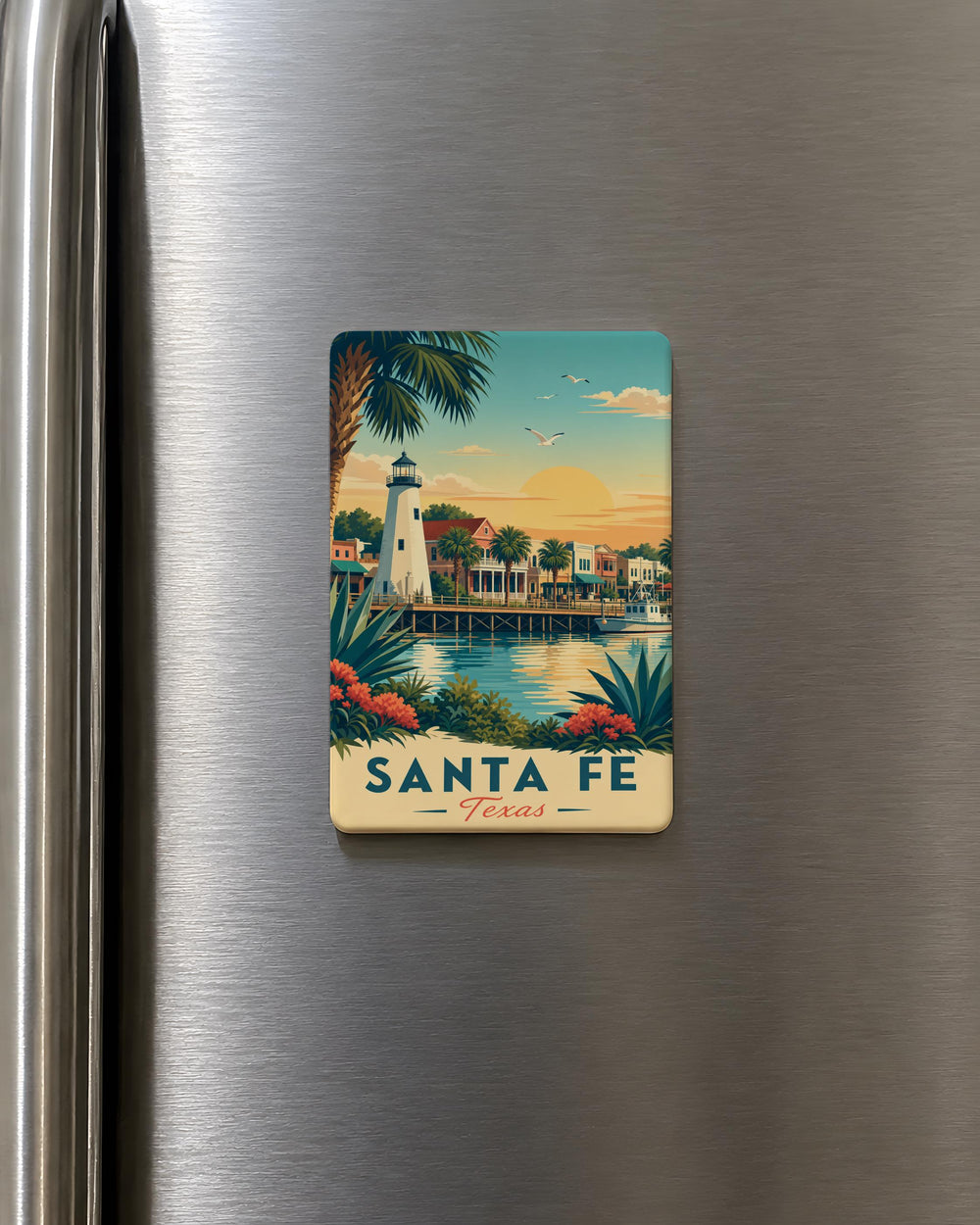 Santa Fe Texas Fridge Magnet, Santa Fe TX Souvenir Magnet, Texas Travel Keepsake, Santa Fe Texas Gift, Refrigerator Magnet