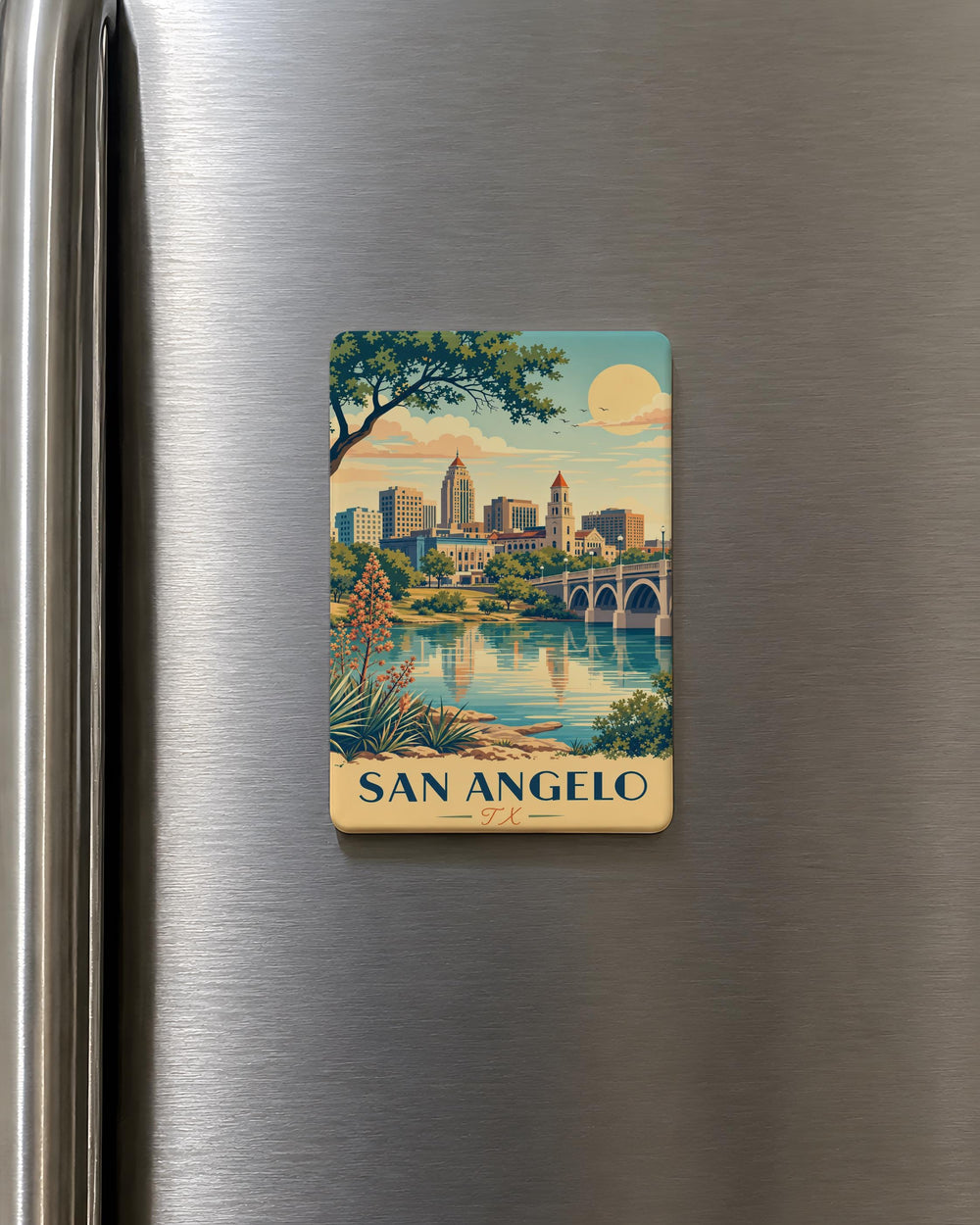 San Angelo TX Fridge Magnet, San Angelo Texas Souvenir Magnet, West Texas Travel Gift, San Angelo City Keepsake Magnet