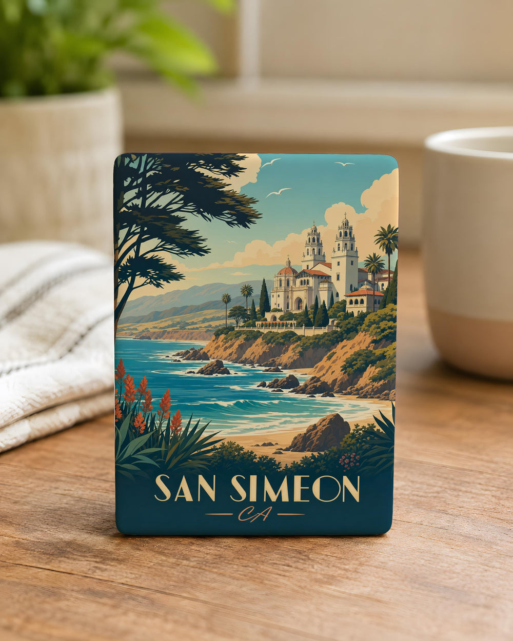 San Simeon CA Fridge Magnet, California Coast Souvenir Magnet, San Simeon Travel Gift, Central Coast Keepsake Magnet