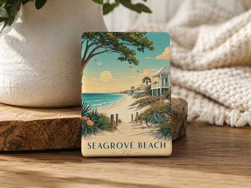 Seagrove Beach FL Fridge Magnet, Seagrove Beach Florida Souvenir Magnet, Coastal Beach Town Travel Keepsake Magnet
