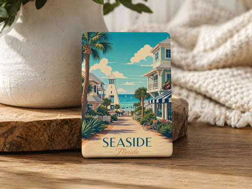 Seaside Florida Fridge Magnet, Florida Beach Souvenir, Coastal Vacation Keepsake, Seaside FL Travel Gift Magnet