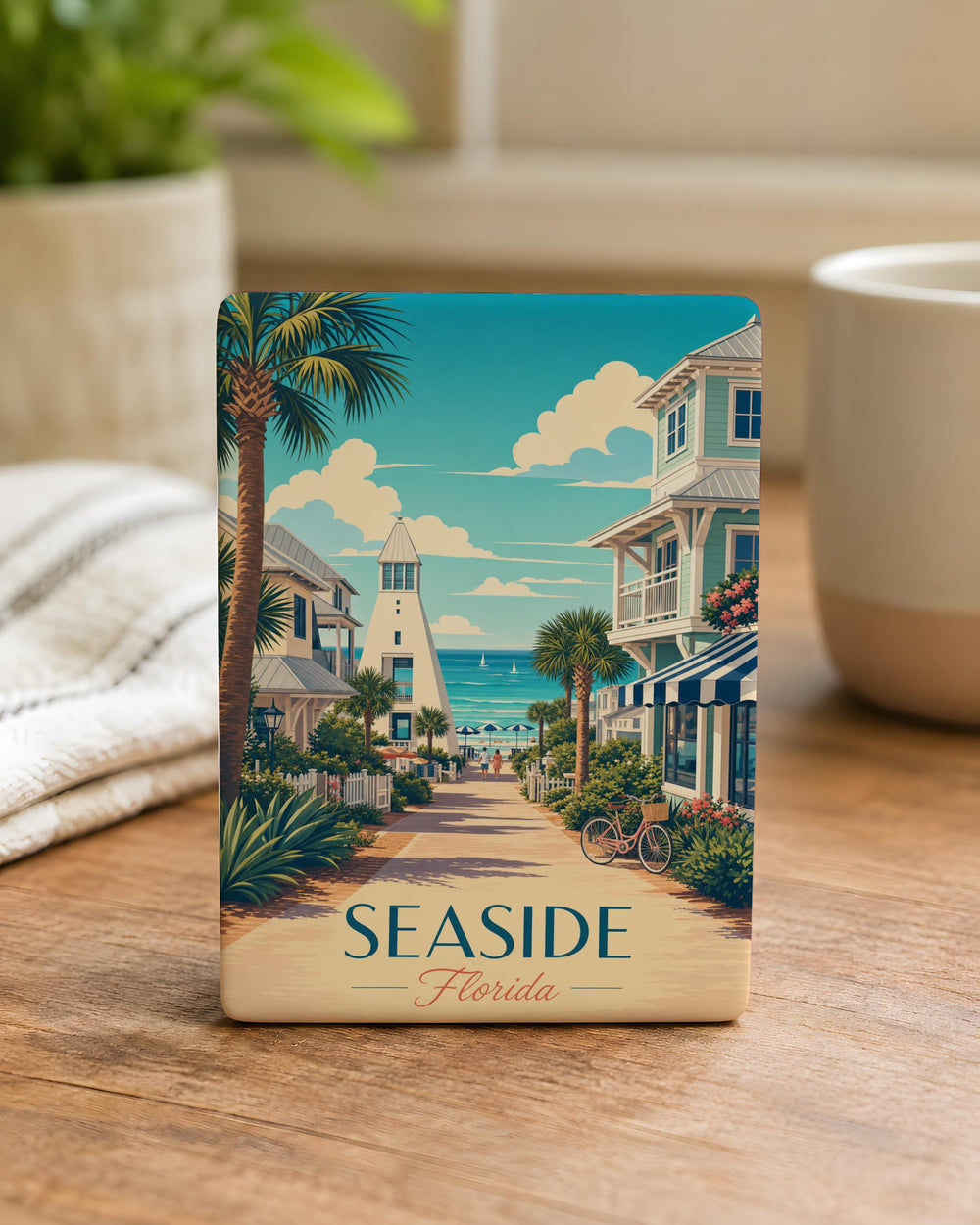 Seaside Florida Fridge Magnet, Florida Beach Souvenir, Coastal Vacation Keepsake, Seaside FL Travel Gift Magnet