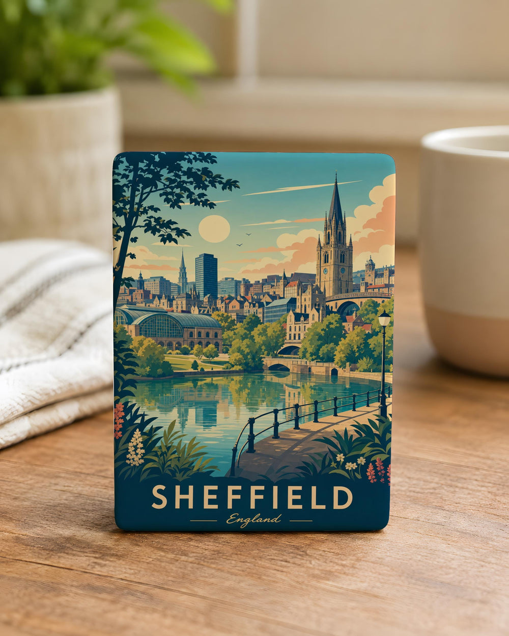 Sheffield England Fridge Magnet, Sheffield City Souvenir Magnet, Sheffield UK Travel Gift, England Landmark Keepsake Magnet