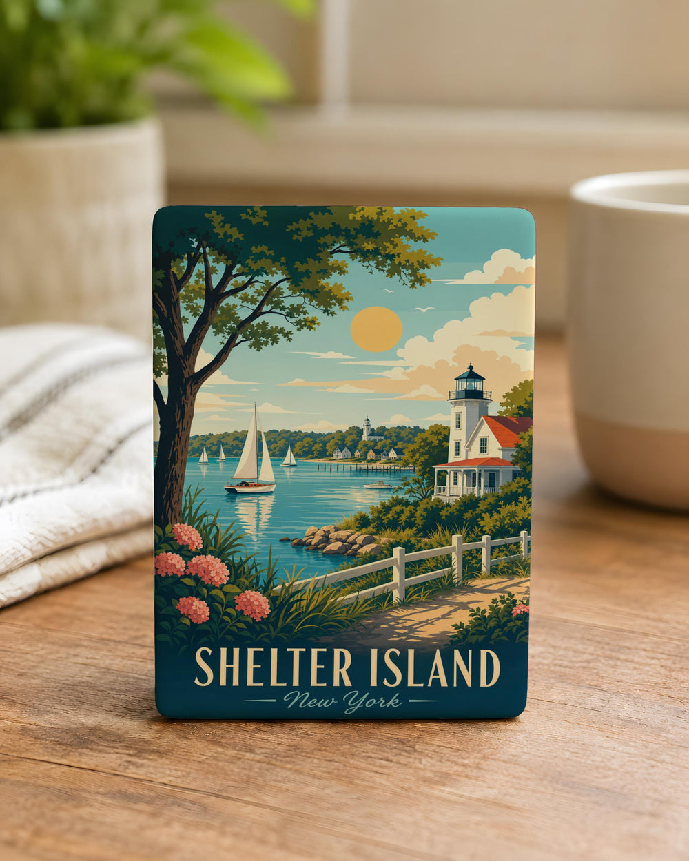 Shelter Island New York Fridge Magnet, Shelter Island NY Souvenir Magnet, Long Island Travel Keepsake Magnet