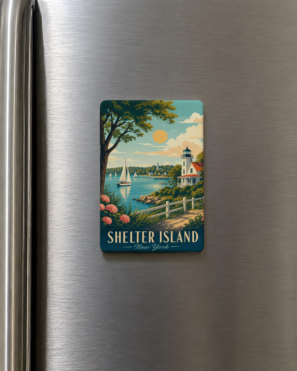 Shelter Island New York Fridge Magnet, Shelter Island NY Souvenir Magnet, Long Island Travel Keepsake Magnet