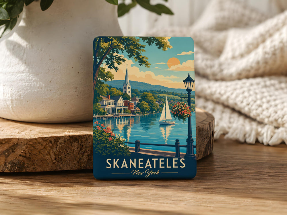 Skaneateles New York Fridge Magnet, Skaneateles NY Souvenir Magnet, Finger Lakes Travel Gift, Upstate New York Keepsake