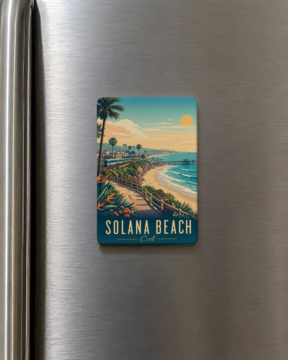 Solana Beach CA Fridge Magnet, Solana Beach California Souvenir Magnet, Coastal Town Travel Gift, Beach Lover Keepsake
