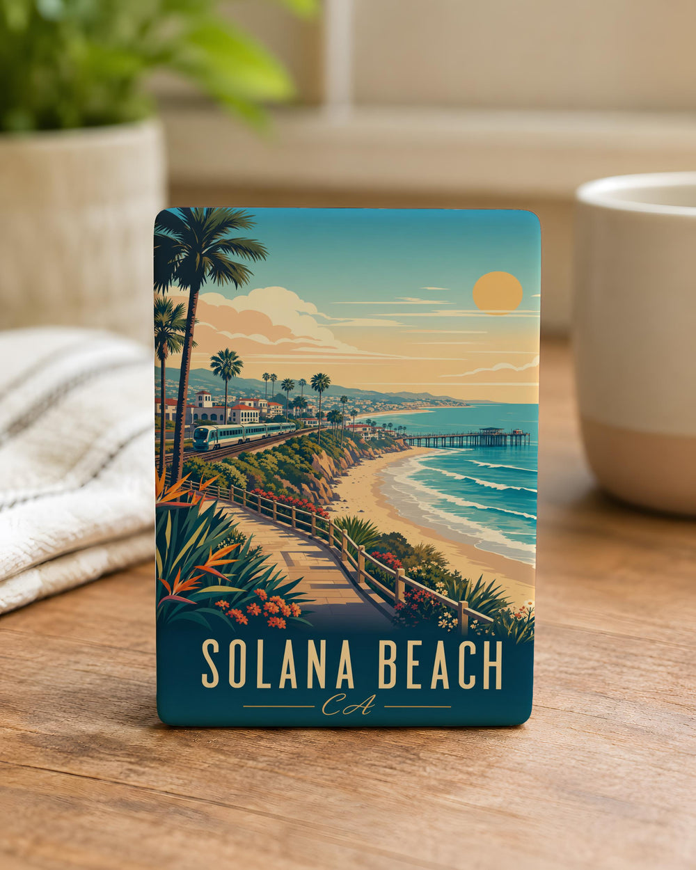 Solana Beach CA Fridge Magnet, Solana Beach California Souvenir Magnet, Coastal Town Travel Gift, Beach Lover Keepsake