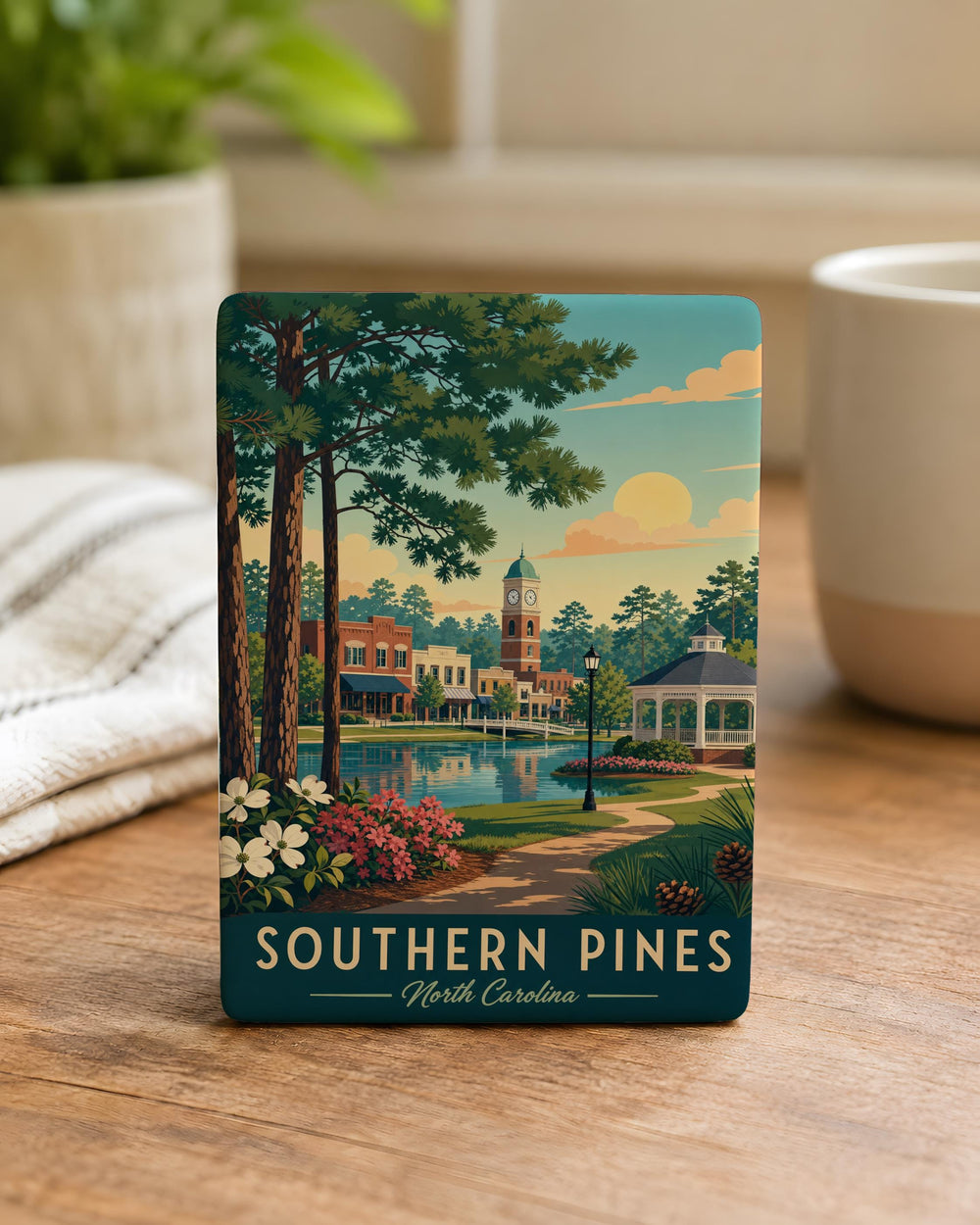 Southern Pines NC Fridge Magnet, North Carolina Souvenir Magnet, Southern Pines Travel Gift, Sandhills Keepsake Magnet