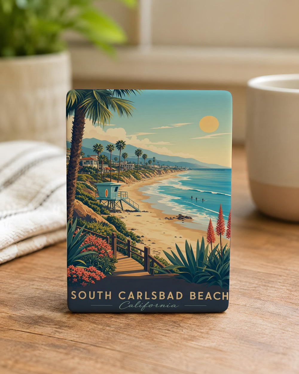 South Carlsbad Beach Fridge Magnet, California Coastal Beach Souvenir, Oceanside Seaside Travel Keepsake Magnet