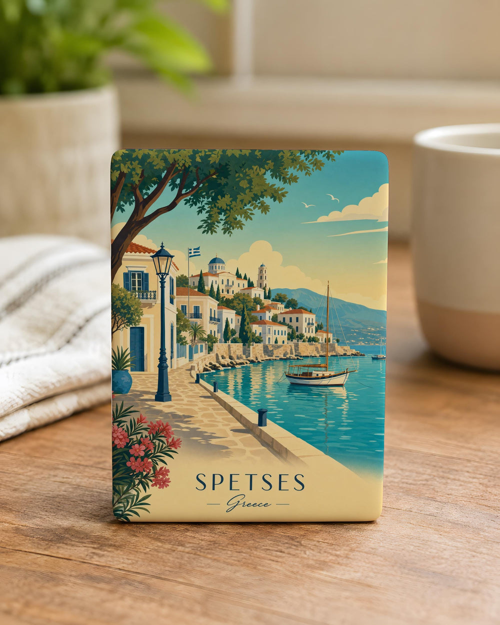 Spetses Greece Fridge Magnet, Spetses Island Souvenir Magnet, Greek Island Travel Gift, Greece Vacation Keepsake Magnet