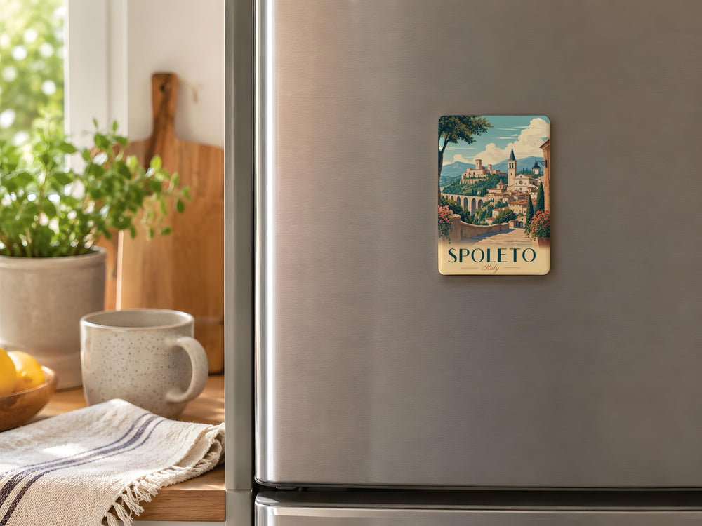 Spoleto Italy Fridge Magnet, Spoleto Travel Souvenir, Umbria Italy Destination Magnet, Italian City Landmark Magnet