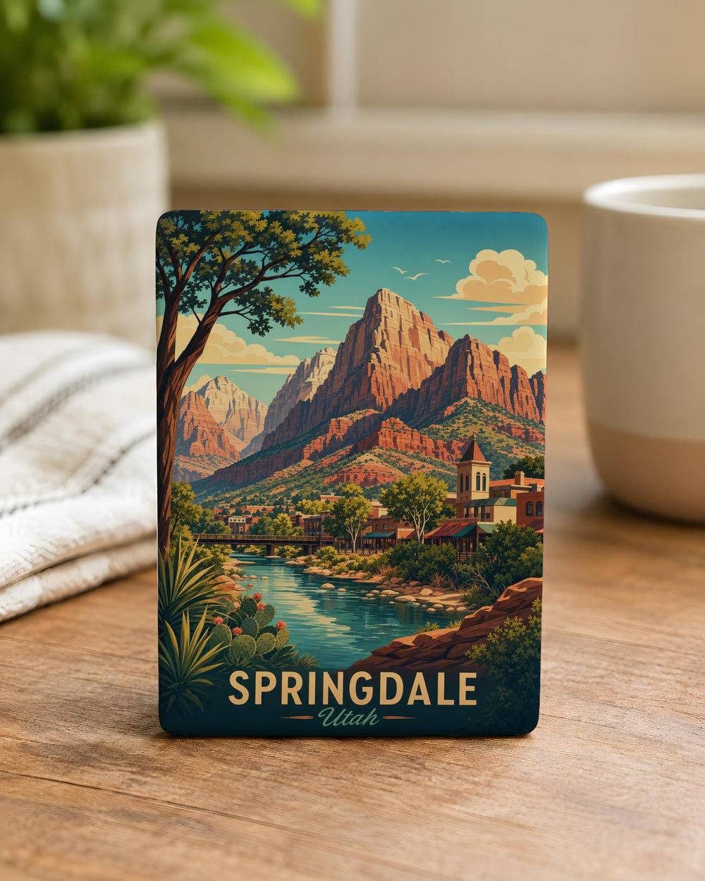 Springdale Utah Fridge Magnet, Zion National Park Souvenir, Utah Travel Gift, Springdale City Keepsake Magnet