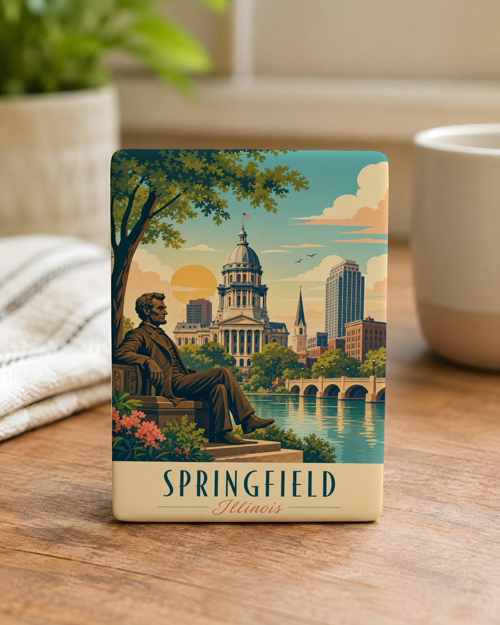 Springfield Illinois Fridge Magnet, Springfield IL Souvenir Magnet, Illinois State Capital Travel Keepsake Magnet