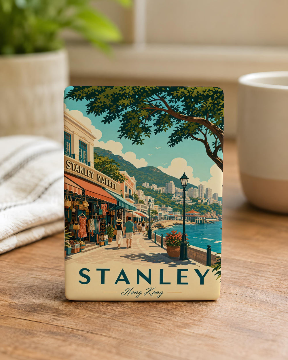 Stanley Market Fridge Magnet, Stanley Marketplace Souvenir Magnet, Local Market Stall Shopping Gift, Travel Keepsake Magnet