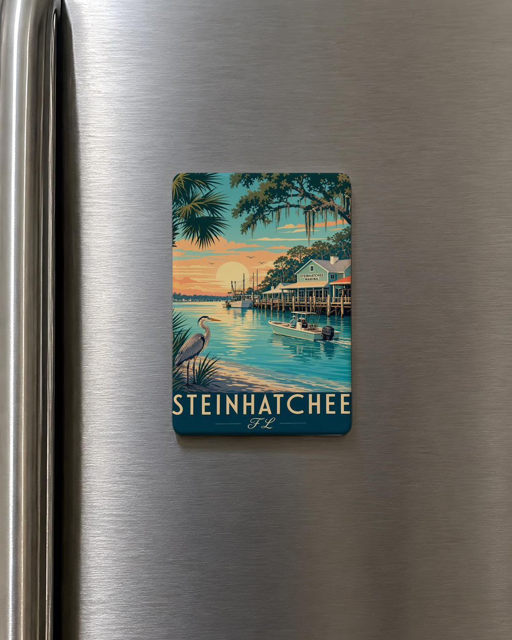 Steinhatchee Florida Fridge Magnet, Steinhatchee FL Souvenir Magnet, Coastal Town Travel Keepsake, Gulf Coast Gift