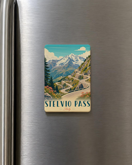 Stelvio Pass Fridge Magnet, Italy Alpine Mountain Road Souvenir, Stelvio Pass Travel Gift, Biker & Road Trip Keepsake