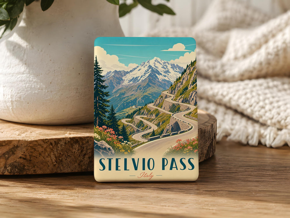 Stelvio Pass Fridge Magnet, Italy Alpine Mountain Road Souvenir, Stelvio Pass Travel Gift, Biker & Road Trip Keepsake