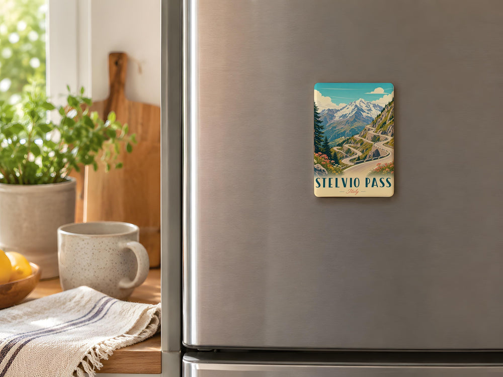 Stelvio Pass Fridge Magnet, Italy Alpine Mountain Road Souvenir, Stelvio Pass Travel Gift, Biker & Road Trip Keepsake