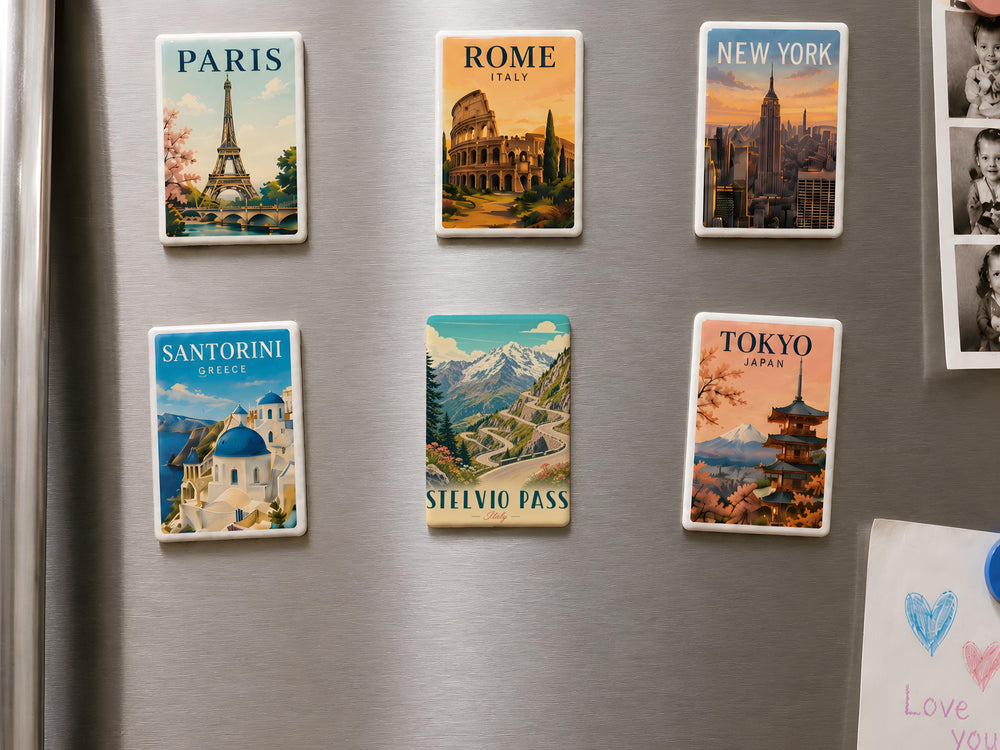 Stelvio Pass Fridge Magnet, Italy Alpine Mountain Road Souvenir, Stelvio Pass Travel Gift, Biker & Road Trip Keepsake